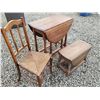 Image 2 : 2 folding tables and wooden chair
