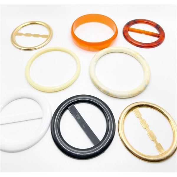 PLASTIC COLOR BRACELETS and Scarf Clips
