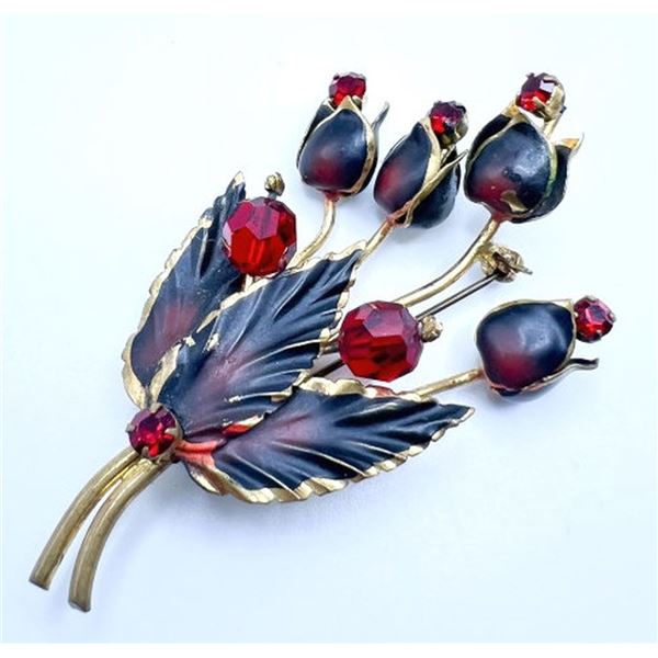 AUSTRIAN FLORAL SPRAY BROOCH