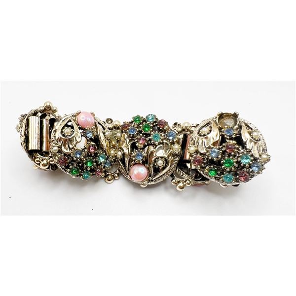 VTG HEAVY RHINESTONE PANEL BRACELET