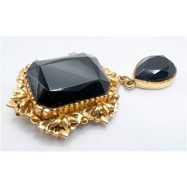 HASKELL BROOCH W ONYX STONES