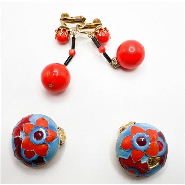 2 PAIRS CLIP ON EARRINGS (1- VENDOME)