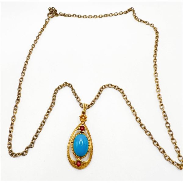 CELEBRITY SIGNED NECKLACE W TURQUISE STONE