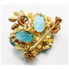 Image 2 : MADE IN AUSTRIA AQUA RHINESTONE BROOCH