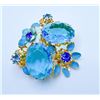 Image 3 : MADE IN AUSTRIA AQUA RHINESTONE BROOCH