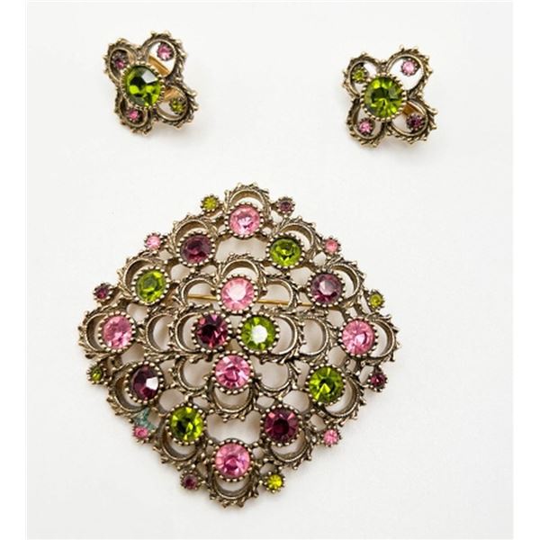 SARAH COVENTRY BROOCH & EARRINGS SET