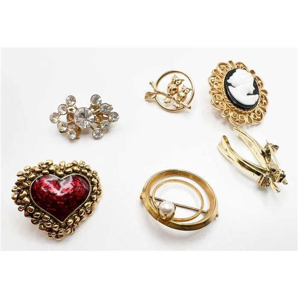 6 BROOCH PC LOT