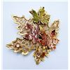 Image 1 : KC LEAF BROOCH W/ TAN/GREEN LEAVES