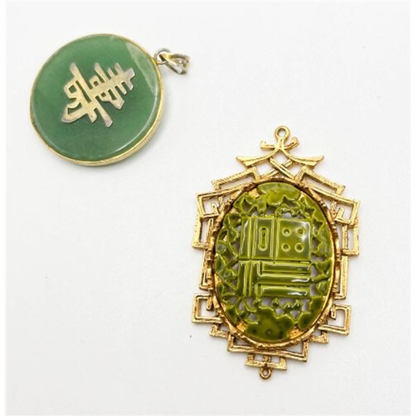2 JADE PENDANTS