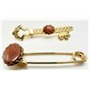Image 1 : 2 GOLD STONE BROOCH