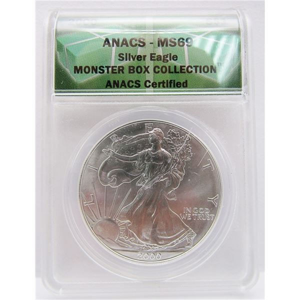 2000 AMERICAN SILVER EAGLE ANACS CERTIFIED