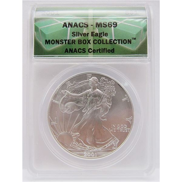2001 AMERICAN SILVER EAGLE ANACS CERTIFIED