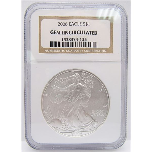 2006 AMERICAN SILVER EAGLE NGC GEM UNC