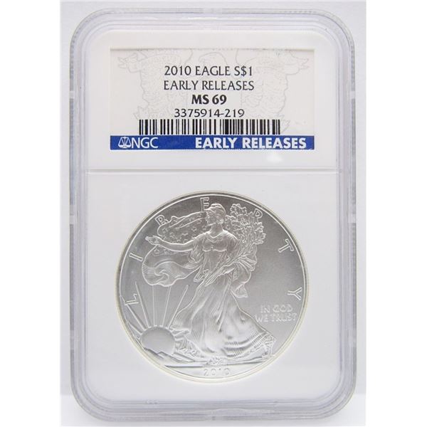 2010 AMERICAN SILVER EAGLE NGC MS69