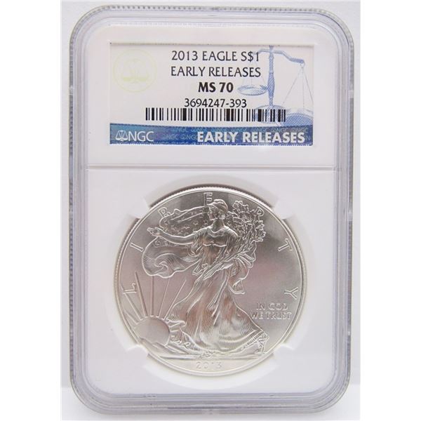 2013 AMERICAN SILVER EAGLE NGC MS70