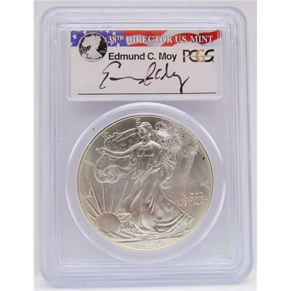 2014 AMERICAN SILVER EAGLE PCGS MS69 SIGNED