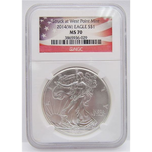2014 (W) AMERICAN SILVER EAGLE NGC MS70