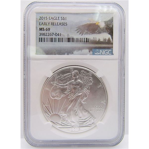 2015 AMERICAN SILVER EAGLE NGC MS69