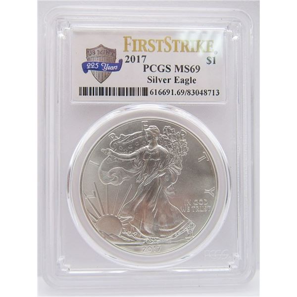 2017 AMERICAN SILVER EAGLE PCGS MS69