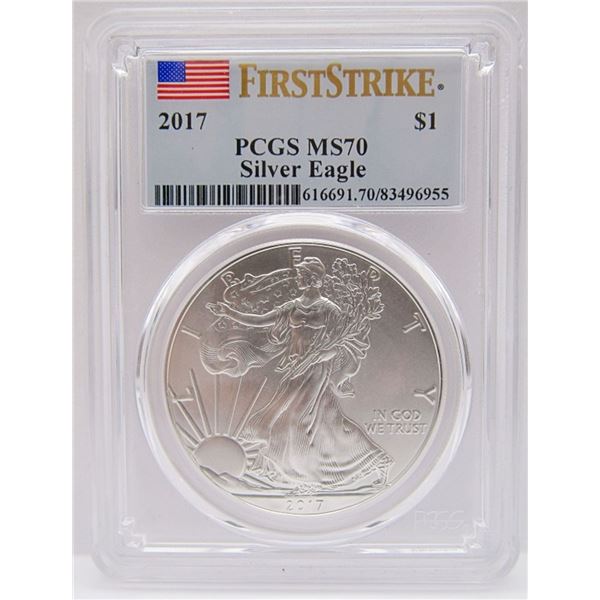 2017 AMERICAN SILVER EAGLE PCGS MS70