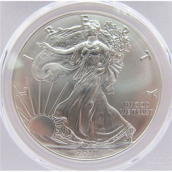 2018 AMERICAN SILVER EAGLE PCGS MS70