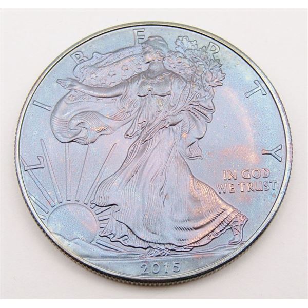2015 AMERICAN SILVER EAGLE BLUE TONES