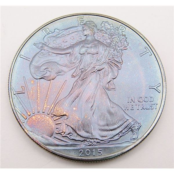 2015 AMERICAN SILVER EAGLE BLUE TONES