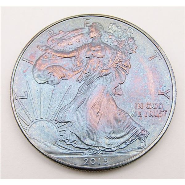 2015 AMERICAN SILVER EAGLE BLUE TONES