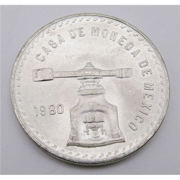 1980 MEXICO 1 ONZA .925 SILVER LEY COIN