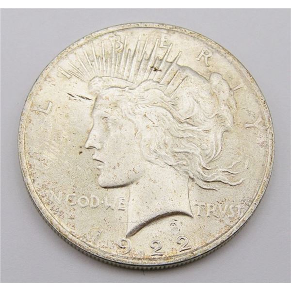 1922 PEACE SILVER DOLLAR - XF/AU