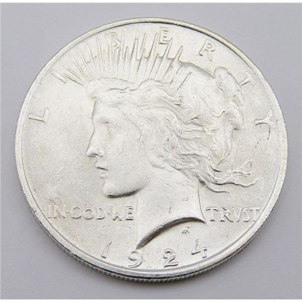 1924 PEACE SILVER DOLLAR - XF/AU