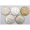 Image 1 : (5) FRANKLIN HALF DOLLARS - MOSTLY AU/UNC