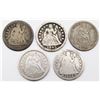 Image 1 : (5) SEATED DIMES CIRC or BETTER