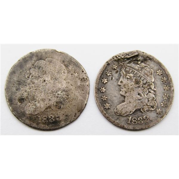 (2) CAPPED BUST HALF DIMES 1832 & 1835