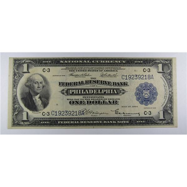 1914 $1 NATIONA CURRENCY PHILADELPHIA PA