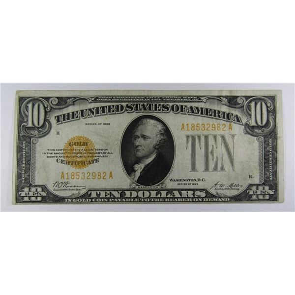 1928 $10 U.S. GOLD on DEMAND NOTE