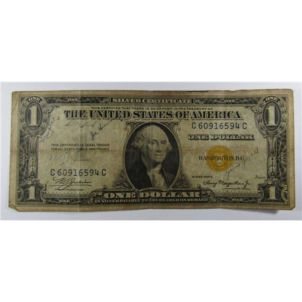 1935 $1 "NORTH AFRICA" SILVER CERT - SIGNED