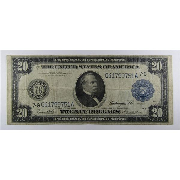 1914 $20 FEDERAL RESERVE NOTE - LARGE SIZE