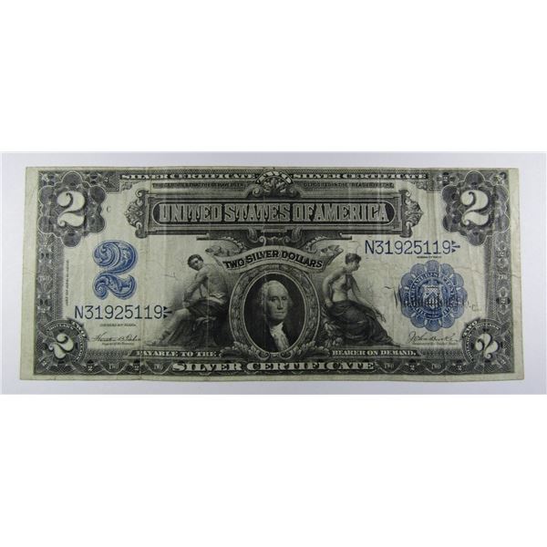 1899 $2 "MINI PORTHOLE" U.S. SILVER CERTIFICATE