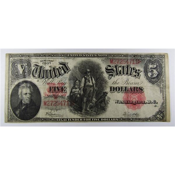 1907 $5 WOODCHOPPER" UNITED STATES NOTE