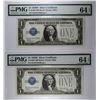 Image 1 : (2) PMG 64 1928 SILVER CERTS CONSECUTIVE #