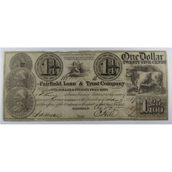 1837 $1 1/4 FAIRFIELD LOAN & TRUST CO NOTE
