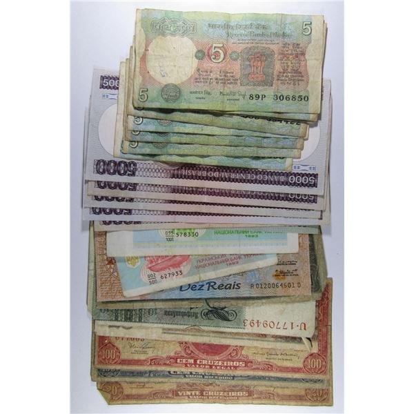 25 pc FOREIGN CURRENCY / PAPER MONEY
