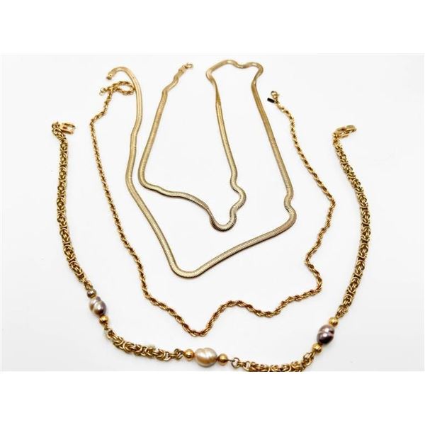 NECKLACE TRIO 1-GIVENCHY, 1- TRIFARI, 1- MONET