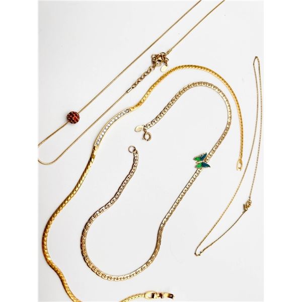 4 NECKLACES 3 MONET, 1 AVON W/ GREEN