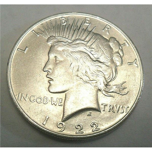 1922-D Silver Peace Dollar AU-58