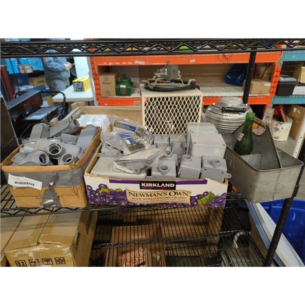 ELECTRICAL JUNCTIONS, 220V HEATER, METAL INSULATED CAN AND GALVANIZED TRAY