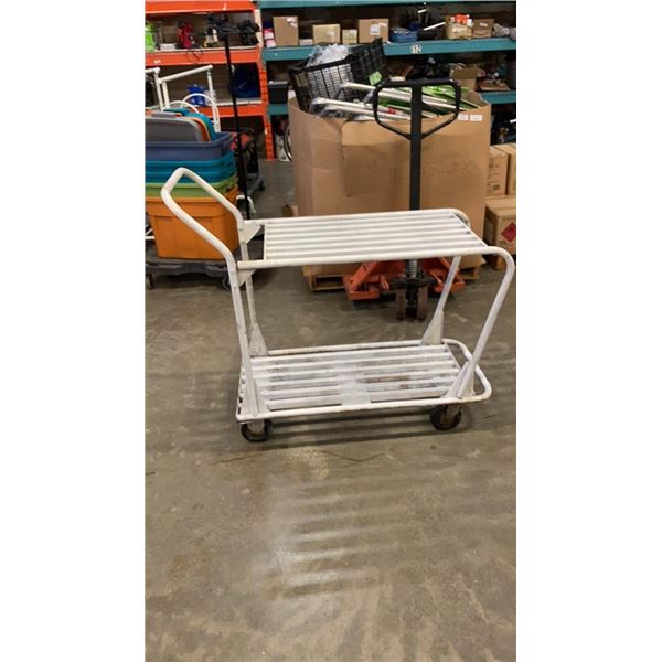 2 TIER ROLLING METAL CART