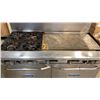 Image 3 : ROYAL COMMERCIAL COOKING 4 BURNER GAS RANGE, DOUBLE OVEN - WORKING