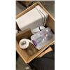 Image 2 : 2 BOXES OF KITCHEN ITEMS, CUTLERY, BLENDER, JUICER
